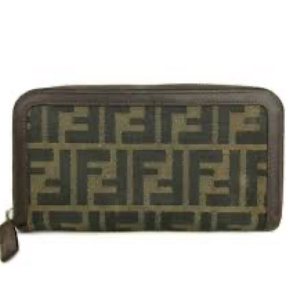 Fendi Brown Monogram Zip-Around Wallet